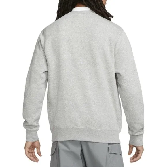Nike Men's Sportswear Club Fleece Graphic Crewneck Sweatshirt Large Grey Heather